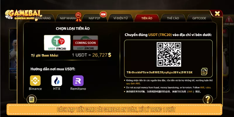 Cách Nạp Tiền Game Bài GAMEBAI An Toàn, Xử Lý Trong 1 Phút