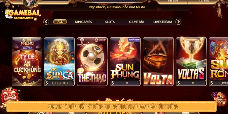 Game Bài Đổi Thưởng - Top Cổng Game Đánh Bài Online Uy Tín SUNWIN là điểm đến lý tưởng cho người chơi mê game bài đổi thưởng